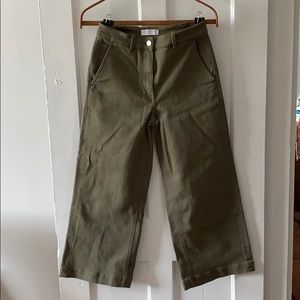 Everlane High Waisted Wide Leg Cropped Pants